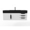 Castello Usa Amazon 48" Wall Mounted White Vanity With Black Top And Black Handles CB-MC-48W-BL-2056-BL - alternate 1